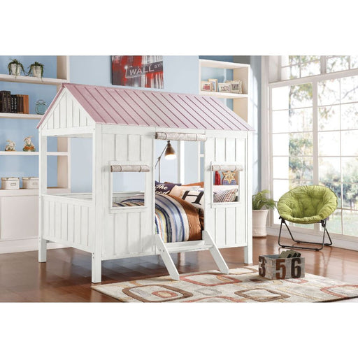 Acme Furniture Spring Cottage Full Bed in White & Pink Finish 37695F