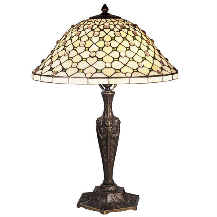 Meyda 22" High Tiffany Diamond & Jewel Table Lamp