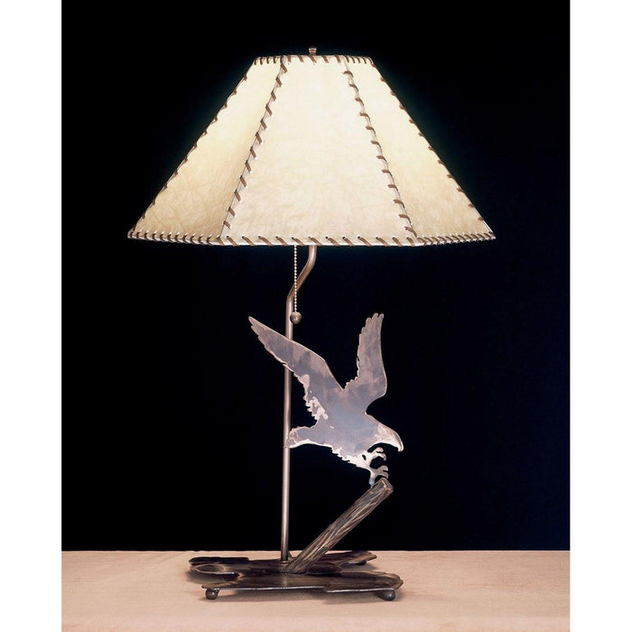 Meyda 26.5"H Strike of the Eagle Faux Leather Table Lamp