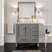 Eviva Aberdeen 36" Transitional Bathroom Vanity in Gray or White Finish with White Carrara Marble Countertop and Undermount Porcelain Sink