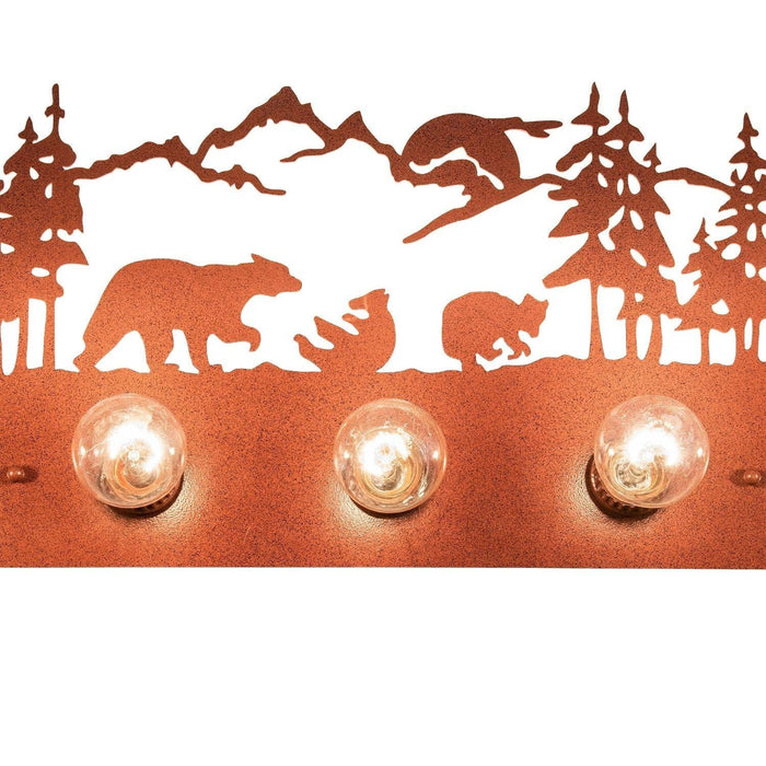 Meyda 48" Wide Bronze Bear Family 9 Light Vanity Light