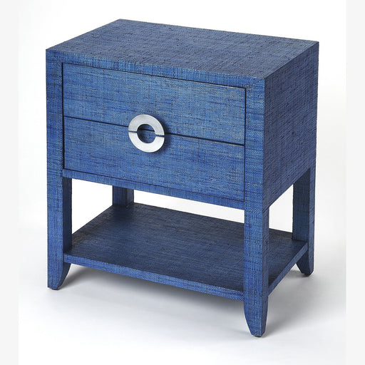 Butler Specialty Company Amelle Raffia 2-Drawer Nightstand, Blue 4357361