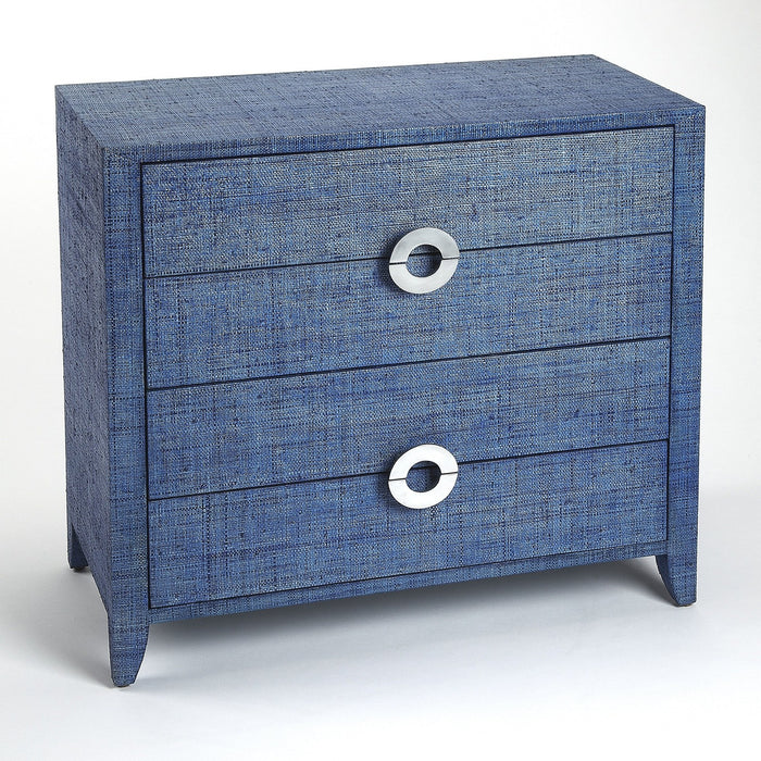 Butler Specialty Company Amelle 4-Drawer Raffia Accent Chest, Blue 4483361