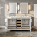 Eviva Aberdeen 60" Transitional Double Sink Bathroom Vanity in Espresso, Gray or White Finish with White Carrara Marble Countertop and Undermount Porcelain Sinks