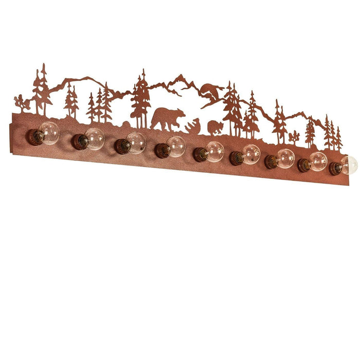 Meyda 48" Wide Bronze Bear Family 9 Light Vanity Light