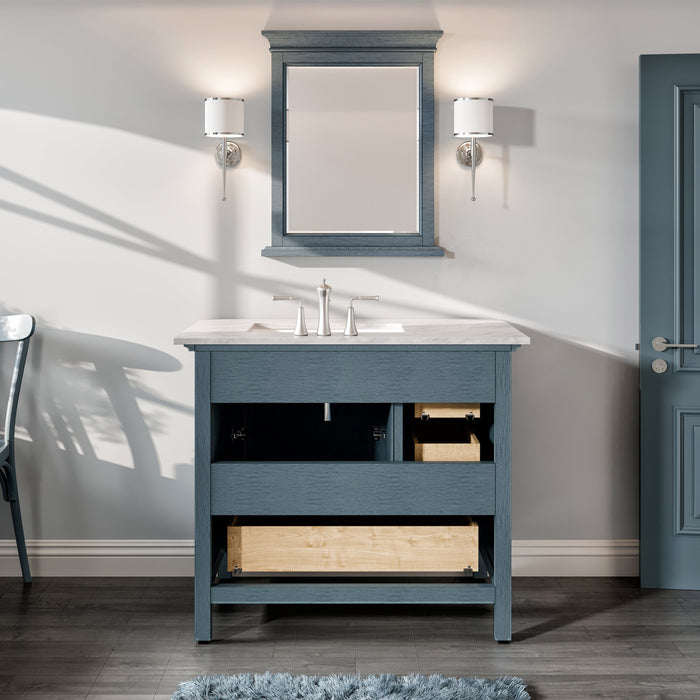 Eviva Britney 36" Blue Bathroom Vanity in Ash Blue Finish