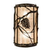 Meyda 8" Wide Bronze Whispering Pines Left Wall Sconce