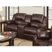 Acme Furniture Zanthe Motion Loveseat W/Console in Brown Polished Microfiber 50513