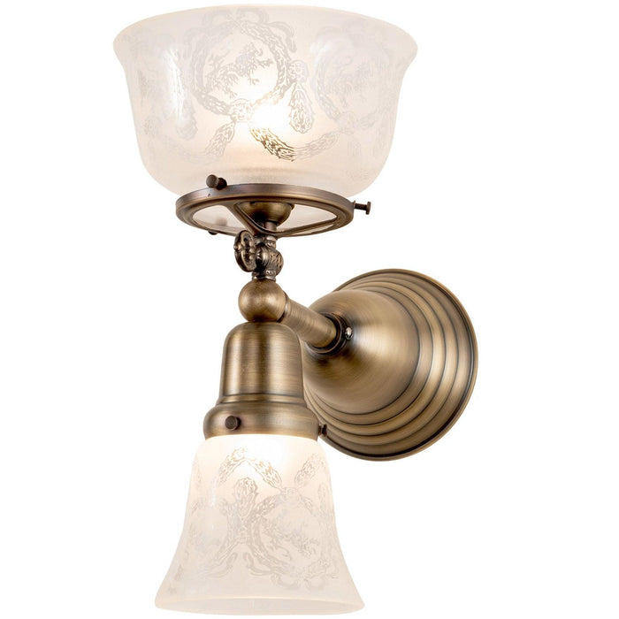 Meyda 7" Wide Revival Gas & Electric 2 Light Wall Sconce