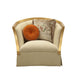 Acme Furniture Daesha Chair W/2 Pillows in Tan Flannel & Antique Gold Finish 50837