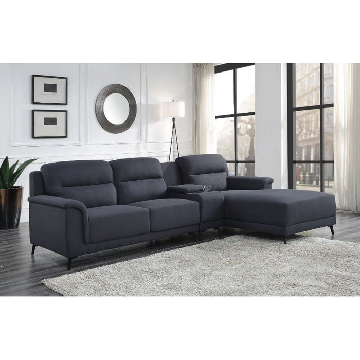 Acme Furniture Walcher Sectional Sofa in Gray Linen 51900
