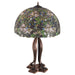 Meyda 30" High Tiffany Green Trillium & Violet Table Lamp