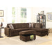 Acme Furniture Belville Reversible Sectional Sofa W/2 Pillows in Chocolate Velvet 52700