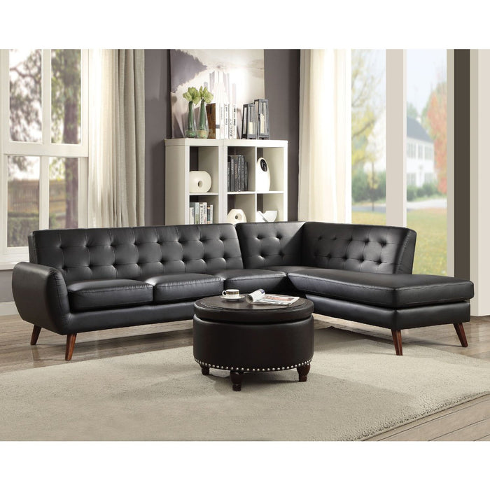 Acme Furniture Essick II Sectional Sofa in Black PU 53040