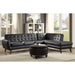 Acme Furniture Essick II Sectional Sofa in Black PU 53040