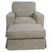 Sunset Trading Americana Box Cushion Slipcovered Chair and Ottoman in Light Gray SU-108520-30-220591