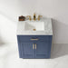 Altair Design Ivy 30"" Single Bathroom Vanity Set in Royal Blue and Carrara White Marble Countertop