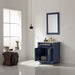 Altair Design Ivy 30"" Single Bathroom Vanity Set in Royal Blue and Carrara White Marble Countertop