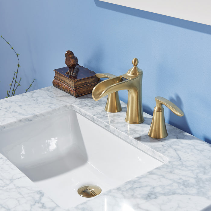 Altair Design Ivy 30"" Single Bathroom Vanity Set in White and Carrara White Marble Countertop