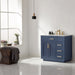 Altair Design Ivy 36"" Single Bathroom Vanity Set in Royal Blue and Carrara White Marble Countertop