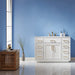 Altair Design Ivy 48"" Single Bathroom Vanity Set in White and Carrara White Marble Countertop