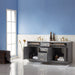 Altair Design Ivy 72"" Double Bathroom Vanity Set in Gray and Carrara White Marble Countertop