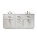 Altair Design Ivy 72"" Double Bathroom Vanity Set in White and Carrara White Marble Countertop