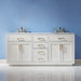 Altair Design Ivy 72"" Double Bathroom Vanity Set in White and Carrara White Marble Countertop