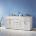 Altair Design Ivy 72"" Double Bathroom Vanity Set in White and Carrara White Marble Countertop