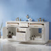 Altair Design Ivy 72"" Double Bathroom Vanity Set in White and Carrara White Marble Countertop