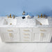 Altair Design Ivy 72"" Double Bathroom Vanity Set in White and Carrara White Marble Countertop