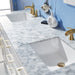 Altair Design Ivy 72"" Double Bathroom Vanity Set in White and Carrara White Marble Countertop