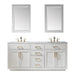 Altair Design Ivy 72"" Double Bathroom Vanity Set in White and Carrara White Marble Countertop