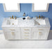 Altair Design Ivy 72"" Double Bathroom Vanity Set in White and Carrara White Marble Countertop
