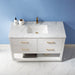 Altair Design Remi 48"" Single Bathroom Vanity Set in White and Carrara White Marble Countertop