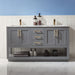 Altair Design Remi 60"" Double Bathroom Vanity Set in Gray and Carrara White Marble Countertop