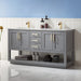 Altair Design Remi 60"" Double Bathroom Vanity Set in Gray and Carrara White Marble Countertop