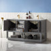 Altair Design Remi 60"" Double Bathroom Vanity Set in Gray and Carrara White Marble Countertop