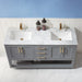 Altair Design Remi 60"" Double Bathroom Vanity Set in Gray and Carrara White Marble Countertop