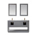 Altair Design Remi 60"" Double Bathroom Vanity Set in Gray and Carrara White Marble Countertop