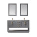 Altair Design Remi 60"" Double Bathroom Vanity Set in Gray and Carrara White Marble Countertop