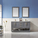 Altair Design Remi 60"" Double Bathroom Vanity Set in Gray and Carrara White Marble Countertop
