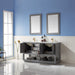 Altair Design Remi 60"" Double Bathroom Vanity Set in Gray and Carrara White Marble Countertop