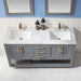 Altair Design Remi 60"" Double Bathroom Vanity Set in Gray and Carrara White Marble Countertop
