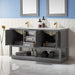 Altair Design Remi 60"" Double Bathroom Vanity Set in Gray and Carrara White Marble Countertop