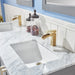 Altair Design Remi 60"" Double Bathroom Vanity Set in Gray and Carrara White Marble Countertop