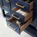 Altair Design Remi 60"" Double Bathroom Vanity Set in Royal Blue and Carrara White Marble Countertop