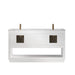 Altair Design Remi 60"" Double Bathroom Vanity Set in White and Carrara White Marble Countertop