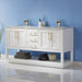 Altair Design Remi 60"" Double Bathroom Vanity Set in White and Carrara White Marble Countertop