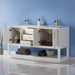Altair Design Remi 60"" Double Bathroom Vanity Set in White and Carrara White Marble Countertop